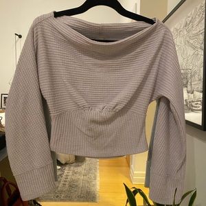 Free People Off Shoulder Thermal in Ice Blue 🧊